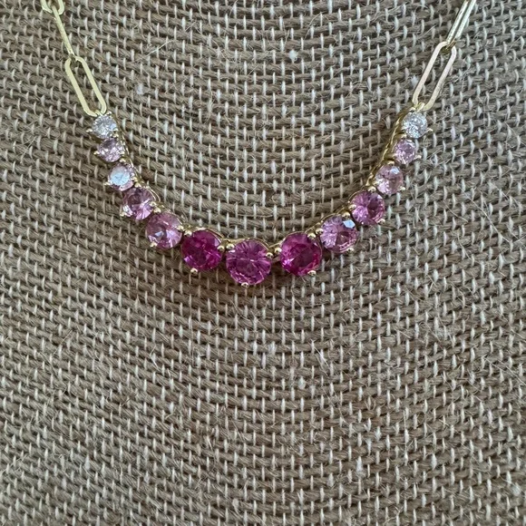 Melinda  Maria Not Your basic Samantha Pink Graduated Necklace - Picture 2 of 4